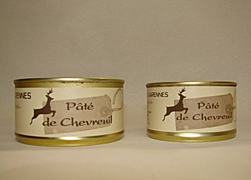 Pâté de chevreuil La Ferme des Garennes (Sadroc en Corrèze) Foie gras, conserves artisanales